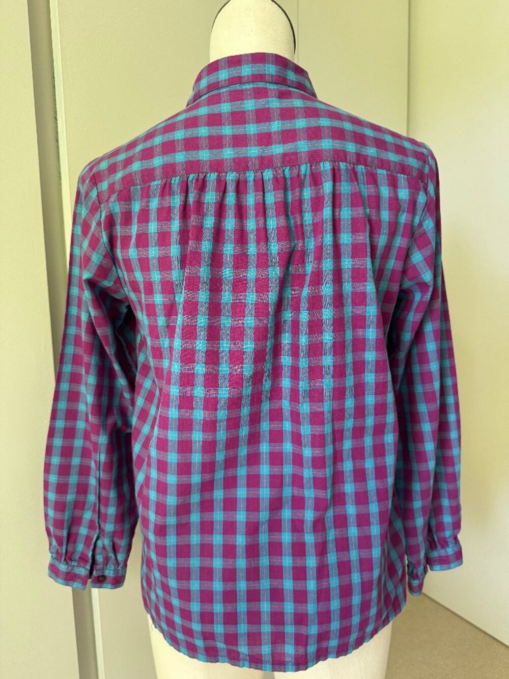 Vintage 80s Preppy Plaid Button Down - S - Picture 6 of 10